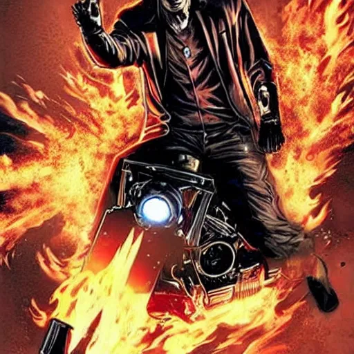 Image similar to keanu Reeves as marvel ghost rider