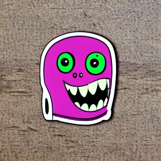 Image similar to Pop Wonder NFT - Alien Bog Friendly Monster Wearing Headphones, Sticker SVG Art