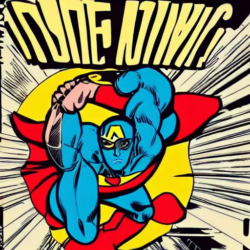 Image similar to a comic book cover of a superhero wearing headphones