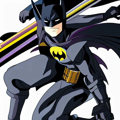 Image similar to Anime batman with a sword, anime art style, 8k