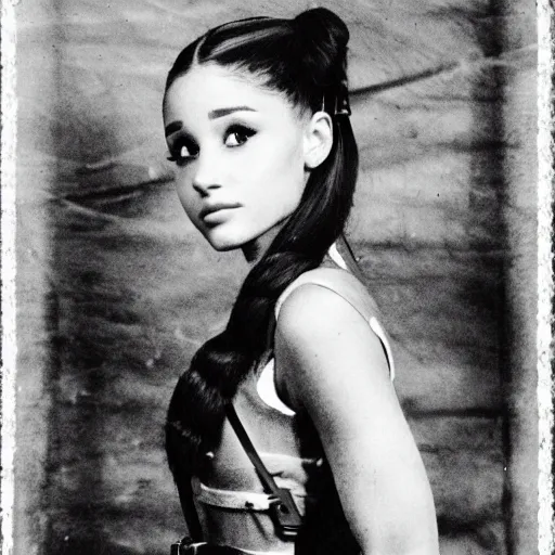 Image similar to ariana grande as a german solider in world war 2 taken with a 1 9 4 0's camera