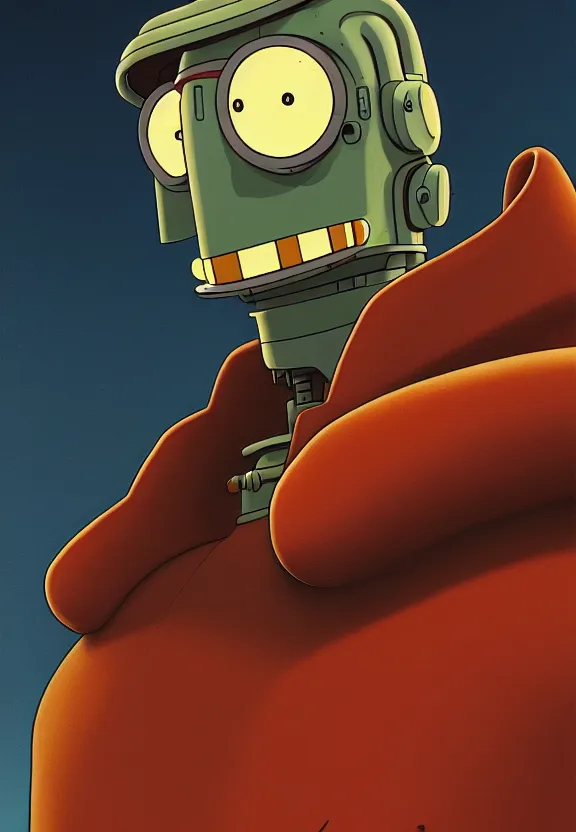 Image similar to portrait of bender from futurama, looking at camera, extremely detailed, digital painting, artstation, concept art, smooth, sharp focus, illustration, ambient lighting, art by greg rutkowski and alphonse mucha and simon stalenhag