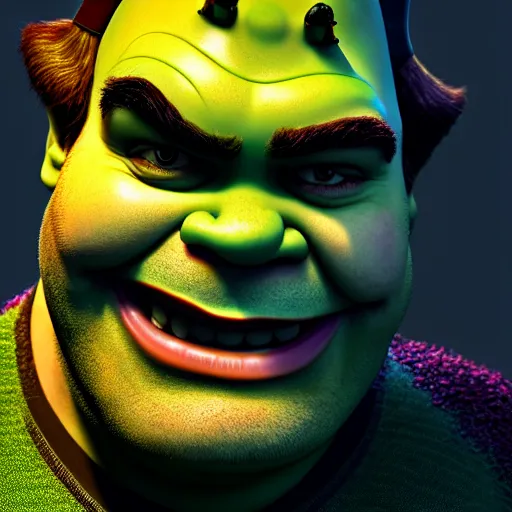 Prompt: Jack Nicholson as shrek, ultra realistic, concept art, intricate details, eerie, highly detailed, photorealistic, octane render, 8k, unreal engine, art by Andrew Andreev