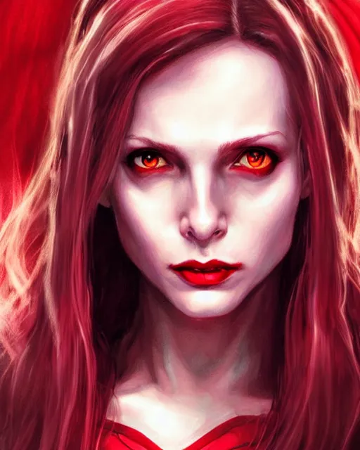 Prompt: Scarlet witch marvel, Sarah Michelle Gellar, evil smile, spells magic, realistic character concept, full body, scary pose, comic book, illustration, slender symmetrical face and body, cinematic lighting, high resolution, Charlie Bowater, Norman Rockwell, symmetrical eyes, single face, insanely detailed and intricate, beautiful