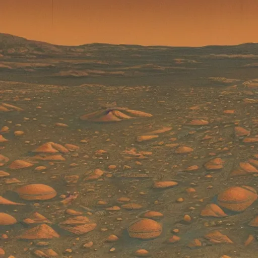 Prompt: A mars landscape by Chesley Bonestell, detailed