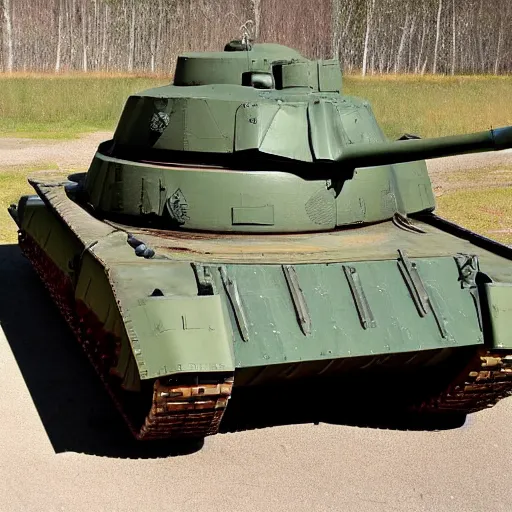 Image similar to 1960s american cold war tank cast armor 122mm cannon nuclear powered