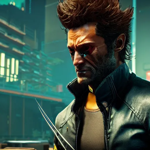 Image similar to wolverine in cyberpunk 2 0 7 7, in game screenshot