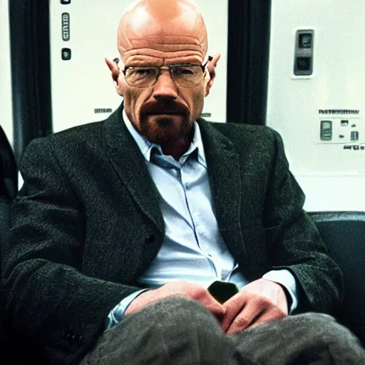 Prompt: Walter white on the tube