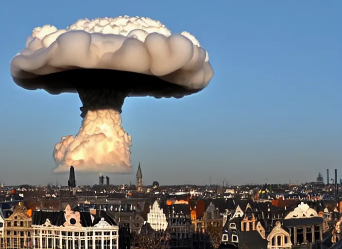 Image similar to nuclear mushroom cloud over brussels