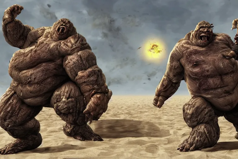 Prompt: photo, two old hairy fat ugly men! fighting alien monsters 4 0 1 2 7 on a beach, highly detailed, scary, intricate details, volumetric lighting, front view