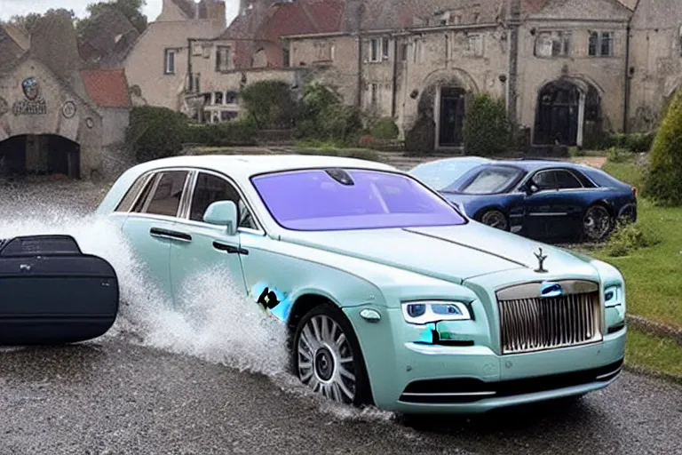 Image similar to stoned teenagers decided to drown Rolls-Royce