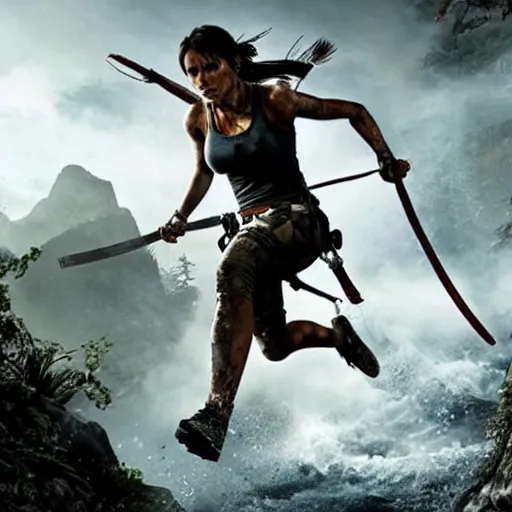 Image similar to tomb raider running, Nike commercial