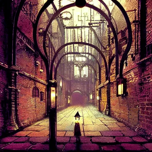 Prompt: beautiful matte steampunk cellar pipe dreams by john atkinson grimshaw