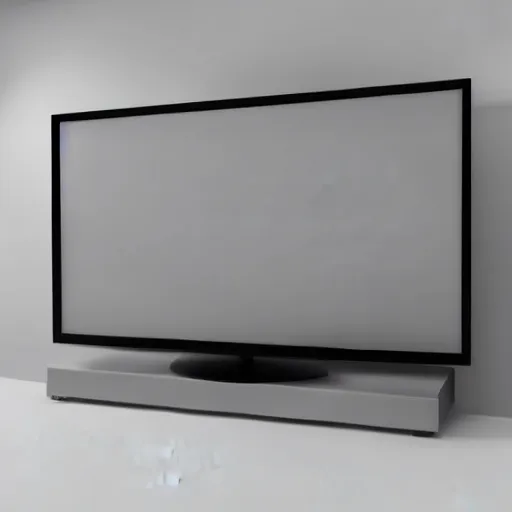 Prompt: a highly realistic grey crt tv, perspective, studio lighting, 3 d render