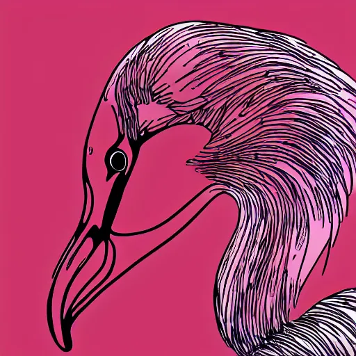 Image similar to minimal minimalist one single continuous line flamingo abstract