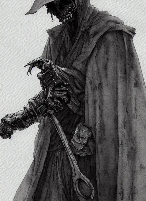 Image similar to portrait, The Grim Reaper, watercolor, dramatic lighting, cinematic, establishing shot, extremely high detail, foto realistic, cinematic lighting, pen and ink, intricate line drawings, by Yoshitaka Amano, Ruan Jia, Kentaro Miura, Artgerm, post processed, concept art, artstation, matte painting, style by eddie mendoza, raphael lacoste, alex ross