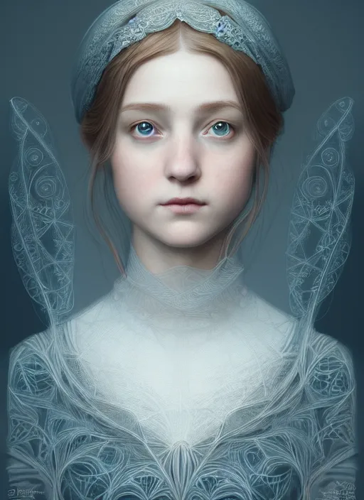 Prompt: symmetry!! portrait of a beautiful princess, intricate, elegant, highly detailed, digital painting, artstation, concept art, smooth, sharp focus, illustration, ethereal, misty, by beatrix potter, 8 k, octane render