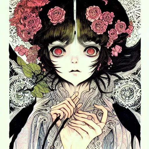 Prompt: prompt: Portrait painted in Frank frazzeta style drawn by Vania Zouravliov and Takato Yamamoto, inspired by Fables, intricate acrylic gouache painting, high detail, sharp high detail, manga and anime 2000