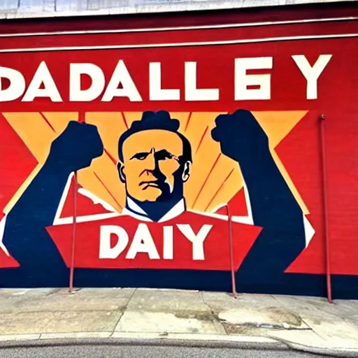 Image similar to a socialist realist mural that just says daily!!!!!!!!