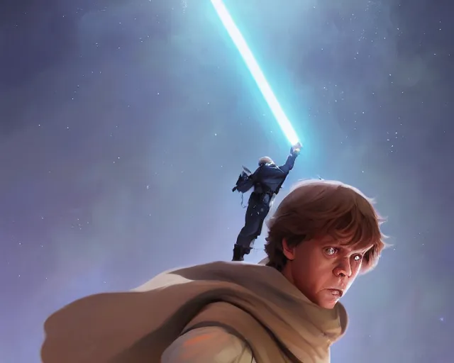 Image similar to luke skywalker from star wars a new hope, game design fanart by concept artist gervasio canda, behance hd by jesper ejsing, by rhads, makoto shinkai and lois van baarle, ilya kuvshinov