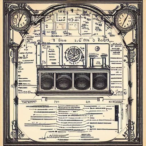 Image similar to blueprint of a time machine