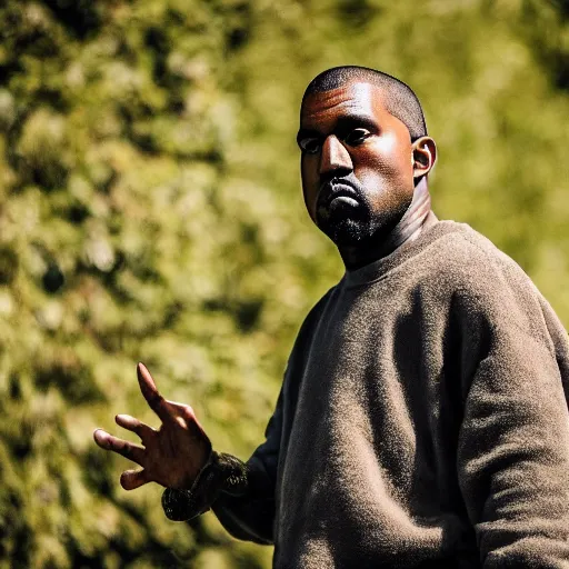 Prompt: Kanye dressed as Shrek, XF IQ4, 150MP, 50mm, F1.4, ISO 200, 1/160s, natural light