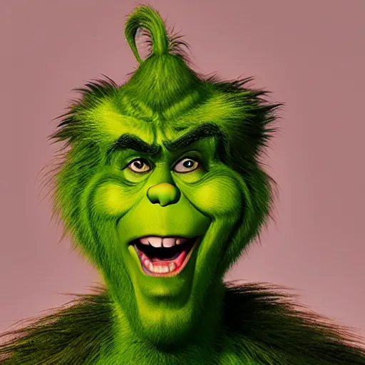 Image similar to nicholas cage as grinch portrait, cinematic, realistic photography