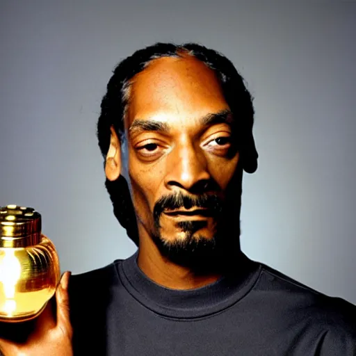 Prompt: Snoop Dogg holding a lamp for a 1990s sitcom tv show, Studio Photograph, portrait, C 12.0