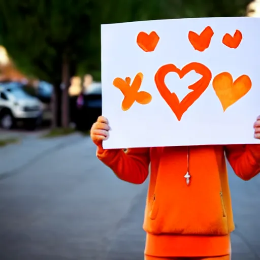 Image similar to cute orange tabby cat holds sign that says