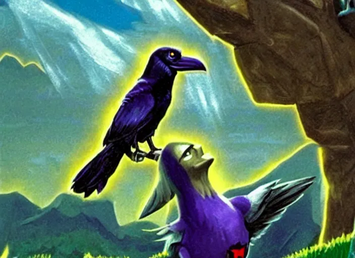 Image similar to a raven. ocarina of time nintendo 6 4 ( 1 9 9 4 )
