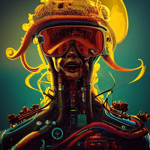 Prompt: portrait of a squid monster astronaut riding in a ford pinto, route 66, full body portrait, well lit, intricate abstract. cyberpunk, intricate artwork, by Tooth Wu, wlop, beeple. octane render, trending on artstation, greg rutkowski very coherent symmetrical artwork. cinematic, hyper realism, high detail, octane render, 8k, minimalistic, hyperrealistic surrealism, award winning masterpiece with incredible details, a surreal vaporwave liminal space, highly detailed, trending on ArtStation