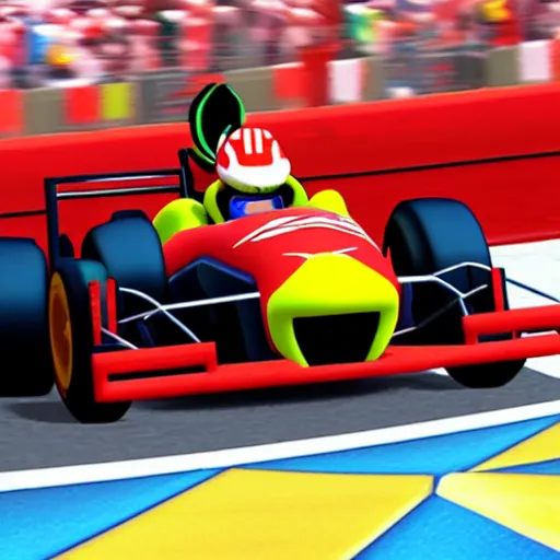 Image similar to Gameplay screenshot of Max Verstappen in Mario Kart, Nintendo, Red Bull