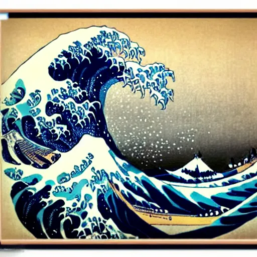 Prompt: a great big wave by katsushika hokusai