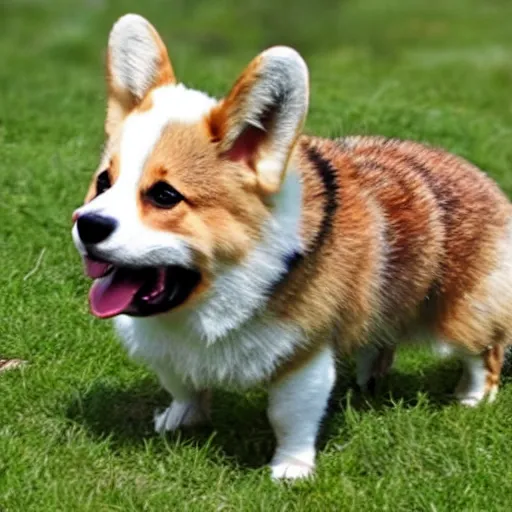 Prompt: an extremely angry corgi, terrifying, dangerous, attacking, snarling, mean, vicious