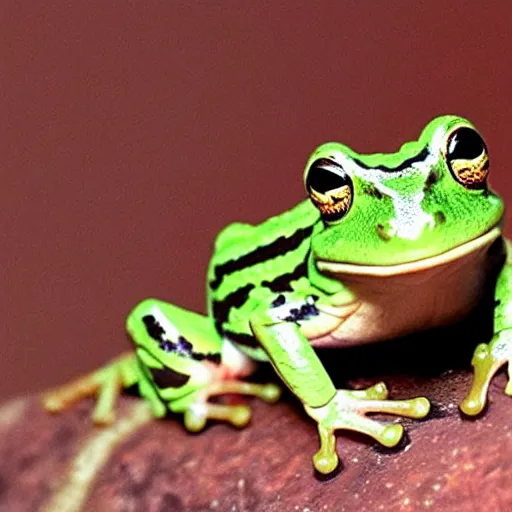 Prompt: newly discovered frog that is the cutest, most adorable, animal ever seen