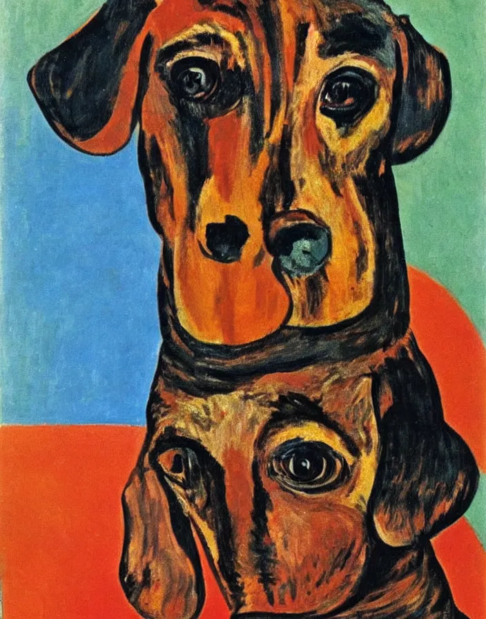 Prompt: Portrait of a dachshund, Pablo Picasso