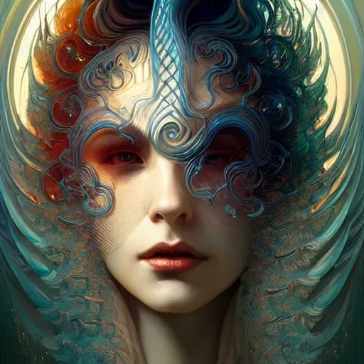 Prompt: one thousanth mental breakdown, intricate, elegant, wavy, zig zag, jagged, varnished, rgb crt scanlines, highly detailed, smooth, sharp focus, award - winning, masterpiece, in the style of tom bagshaw, cedric peyravernay, peter mohrbacher, pinterest