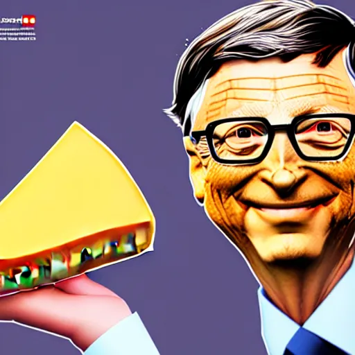 Image similar to bill gates as cheese! being grated hyper detailed, digital art, artstation