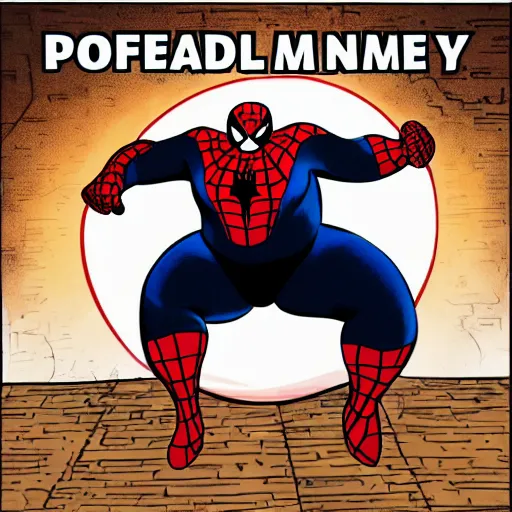 Image similar to profile picture of morbidly obese spiderman