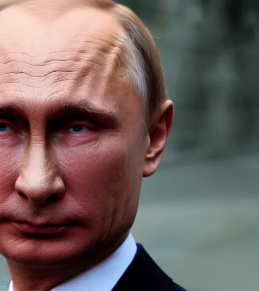 Image similar to Vladimir Putin in the role of Lord Voldemort