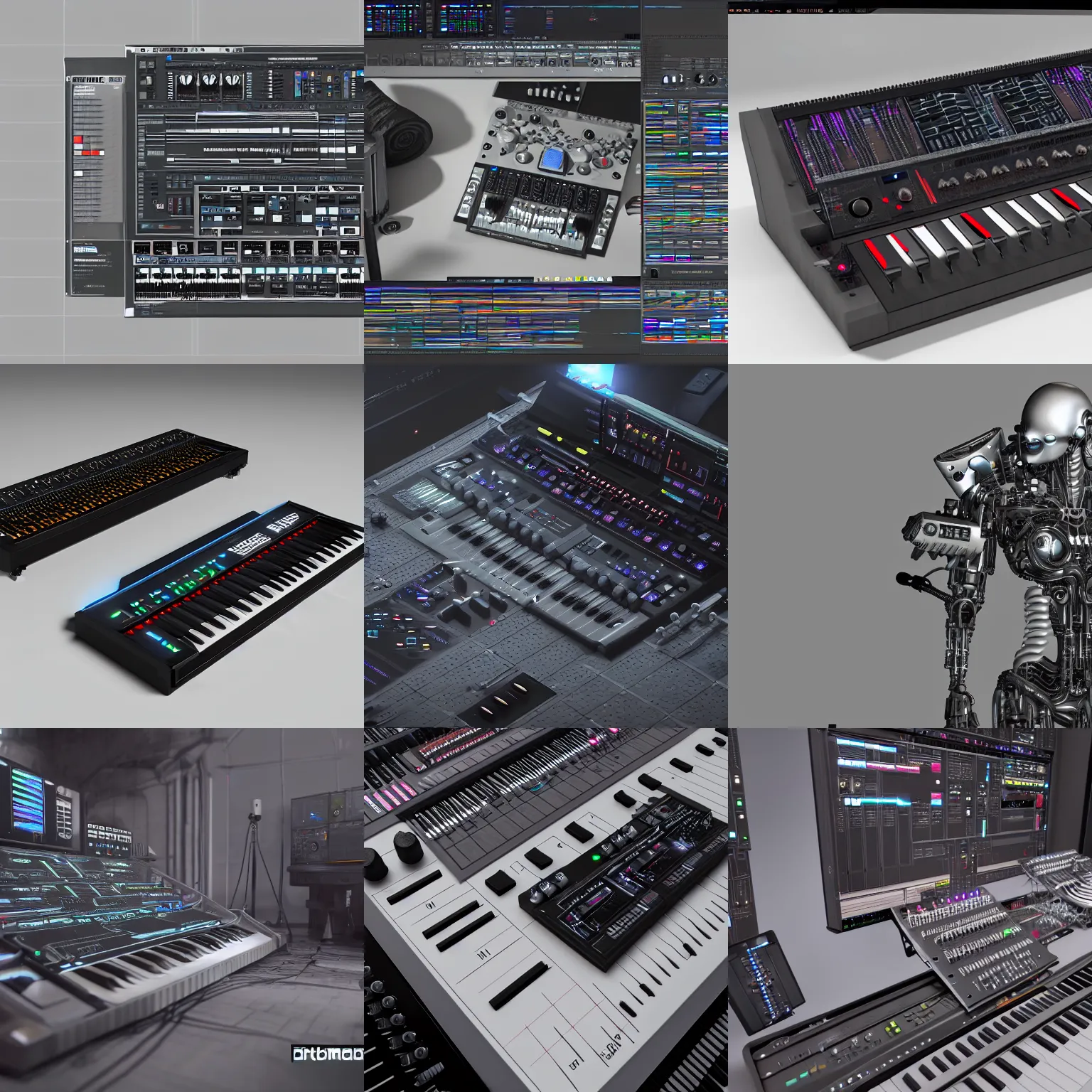 Prompt: a cyborg synthesizer being, detailed unreal engine 5 render