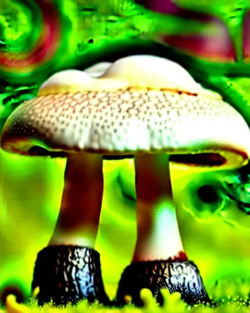 Image similar to a mushroom with arms and legs