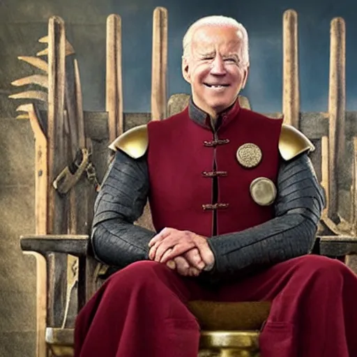 Prompt: A promotional image of Joe Biden as as a Lannister soldier in Game of Thrones