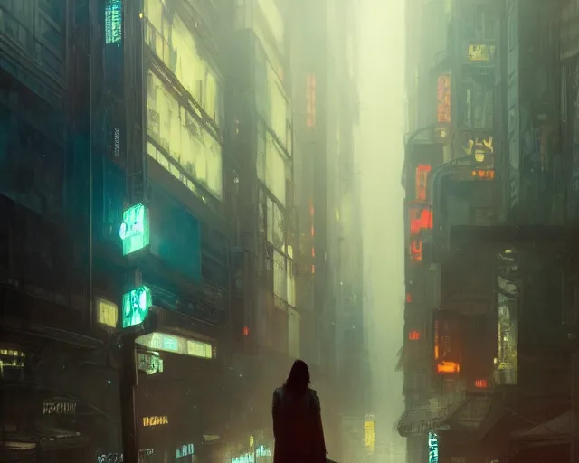 Image similar to 2 0 1 8 blade runner movie still girl look at the cityscape from roof perfect face fine realistic face pretty face neon puffy jacket blue futuristic sci - fi elegant by denis villeneuve tom anders zorn hans dragan bibin thoma greg rutkowski ismail inceoglu illustrated sand storm alphonse mucha