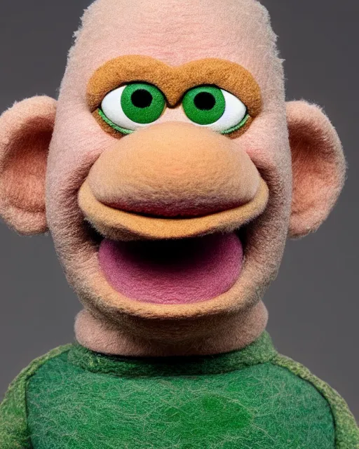 Image similar to hank schrader as a muppet. highly detailed felt. hyper real photo. 4 k.