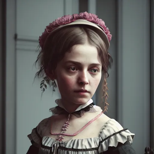 Image similar to photo of cute victorian girl, ultra realistic, concept art, intricate details, highly detailed, photorealistic, octane render, 8 k, unreal engine,