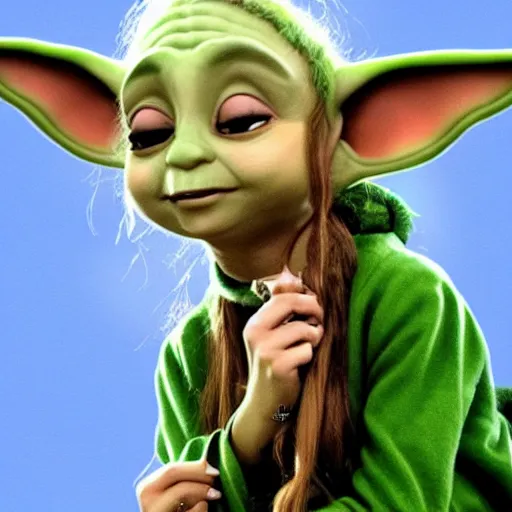 Image similar to ariana grande as a yoda