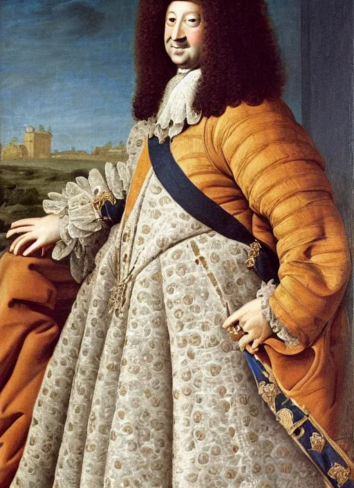 Image similar to portrait of Louis xiv of France in his coronation garb by hyacinths rigaurd