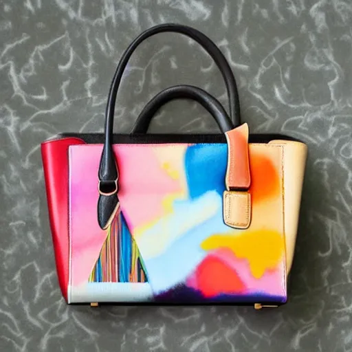 Image similar to designer handbag in the shape of an artist's palette