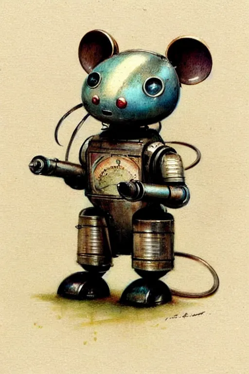 Image similar to ( ( ( ( ( 1 9 5 0 s retro robot mouse. muted colors. ) ) ) ) ) by jean - baptiste monge!!!!!!!!!!!!!!!!!!!!!!!!!!!!!!